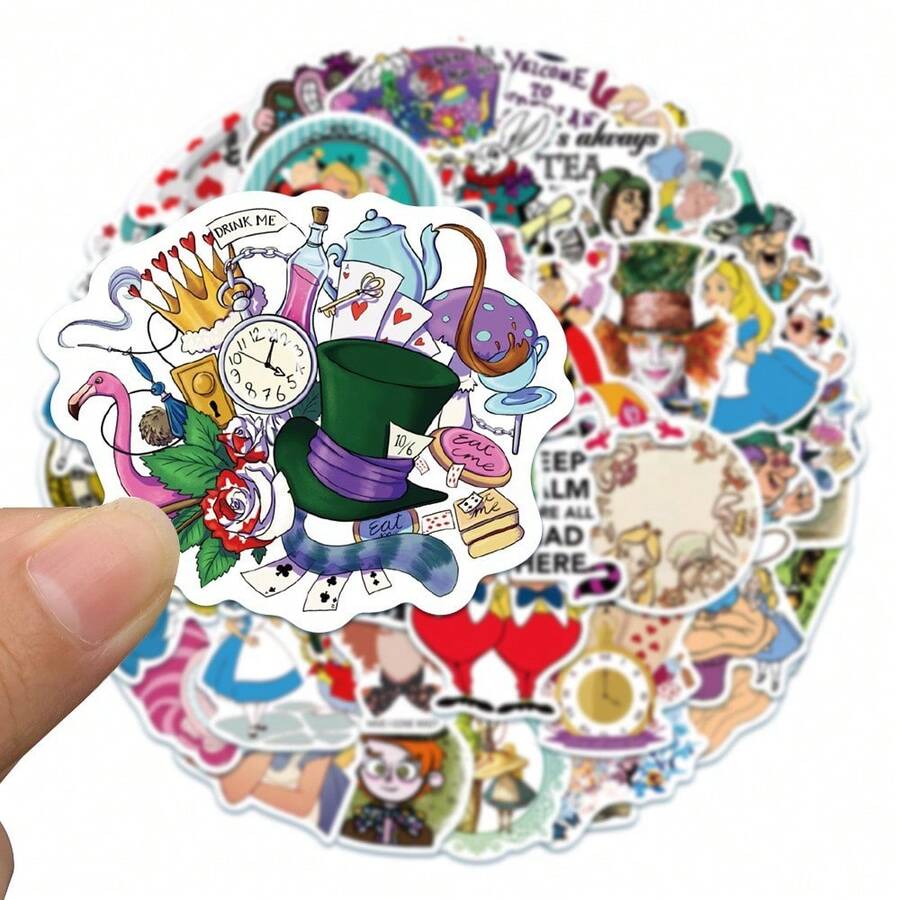 Disney 50PCS Alice In Wonderland Doodle Stickers DIY Phone Case Notebook Water Cup Waterproof Stickers Toys - Multicolor - View 1