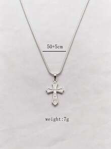 1 buah Kalung Liontin Salib Totem Rune Minimalis Klasik Stainless Steel Vintage, Unisex, Cocok untuk Pemakaian Sehari-hari, Liburan, Mewah, Sederhana dan Serbaguna - Perak - View 10