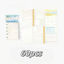 Cute M5 Binder Inner Pages, Multi‑Layout Planner Refills, Weekly Monthly Goal Record Paper For Mini Loose‑Leaf Notebook, DIY Journal Accessories - A - View 9