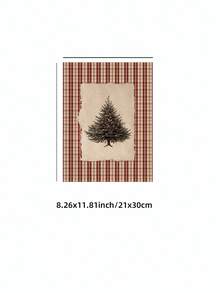 1pc Frameless Vintage Christmas Tree Pattern Cottagecore Holiday Wall Art Dorm Bedroom Apartment Decor Back To School Funky Posters Dorm Essentials - Christmas Tree - View 13