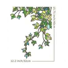 1 Set Painted Glass Ivy Window Sticker, Double-Sided Printed Evergreen Green Leaf Plant Decor, Glue-Free Static Cling Reusable PVC Sticker, Suitable For Kitchen Sink, Bathroom Mirror, Home Office Window, Bedroom, Balcony Anti-Collision Glass Door, Apartment Tenant Elegant Aesthetic Art Decoration - one-size - View 10