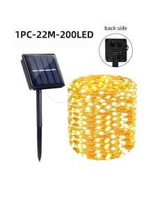 Outdoor LED Solar String Lights, Copper Wire/Silver Wire LED Solar String Lights, Solar Christmas String Lights, Suitable For Garden/Camping/Wedding/Yard/Patio Decoration - One Size - View 16
