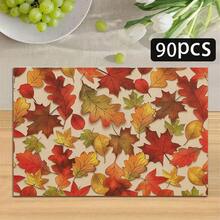 1/4/6pcs Autumn Series Colorful Oak Leaf Pattern Printed Placemats Suitable For Home Kitchen/Heat-Resistant Table Mat Kitchen Table Party Scene Decoration - Multicolor - View 14