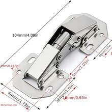 4pcs Quiet Soft Close Hinges, 4 Inch Reinforced Soft Close Bridge Hinges, 90 Degree Cabinet Hinges With Screws - No Drilling Required - Suitable For Kitchen Cabinets And Cabinet Doors | Cold Rolled Steel - CC - View 2
