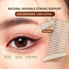 5/10Sheets Fox Eyelid Tape, Natural Invisible Mesh Lifter Strips, Strong Support For Puffy, Droopy & Uneven Eyelids - Brown - View 4
