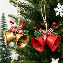 (2 Pieces/Bag) Christmas Metal Horn Bells, Mini Bells, Christmas Decoration Pendants, Wedding Decoration Accessories - 2pcs - View 8