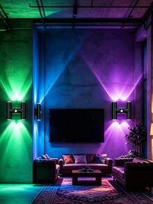 Đèn tường RGB 16 màu, đèn ngủ cảm biến chuyển động thông minh, lắp đặt bằng nam châm, đèn ngủ trang trí phát sáng hai mặt, đèn tường LED sạc USB, chiếu sáng 4 hướng, phù hợp cho phòng ngủ, phòng khách, hành lang, đầu giường, phòng chơi game - Nhiều màu - Xem 7