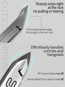 Dead Skin Cutter, Cuticle Remover, Nail Clippers, Stainless Steel Manicure & Pedicure Care Tool Set,Nail Supplies,Nail Tools,Nail Art Tools,Nails,Nail Tools For Press On Nails,Manicure Pedicure Tools - Silver - View 2