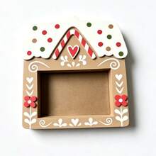 Wooden Creative Gingerbread House Photo Frame Handmade Decorative Picture Frame Desktop Ornament Christmas House - A - View 4