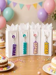 Personalized Birthday Party Favor Name Tag, Custom 3D Printed Gift Bag Name Tag,Party Favor Name Tag, Party Bag Name Tag,Favor Bag Name Tag - Multicolor - View 6