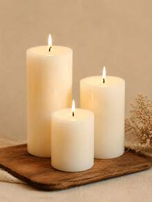 Multi-Size Ivory White Cylinder And Ball Decorative Candles, Suitable For Weddings, Dining Tables, Home Decor, Parties And Holiday Table Settings - Ivory White - View 7