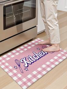 DAJIANG 1pc Pink Kitchen Runner Rug, Suitable For Bathroom, Kitchen, Outdoor, Hallway, Bedroom, Living Room, Machine Washable Easy To Clean Non-Slip Floor Mat, Bedroom Decor Rug Accessory - Multicolor - View 5