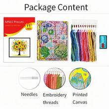 4-Piece All-Season Tree Of Life Cross Stitch Kit 11CT 30*30cm Square Full Material Set Beginner Friendly DIY Handmade Kit Spring Summer Autumn Winter Floral Tree Bee Snowflake Sunflower Print Home Bedroom Living Room Decor Wall Hanging Stress Relief Craft Gift - Multicolor - View 16