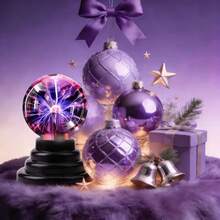 Smart Touch Plasma Lightning Ball Lamp, USB Powered & Battery Dual Power (Battery Not Included), Interactive Plasma Ball With Fingertip Touch Sensor, Black Base Science Experiment Decor Night Light, Suitable For Home Decoration, Holiday Gift, Creative Lighting - Magic Ball Light - View 9