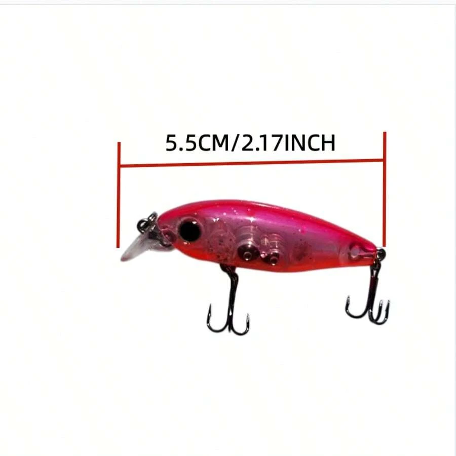Premium Quality Boxed High-End Minnow Floating Realistic Bionic Fish Lure Fishing Bait Saltwater Universal Sharp Triple Hook High-End Artificial Lure - Durable And Lightweight Fishing Gear - Length 5.5 Cm/2.14 In, Weight 4 G/0.14 Oz