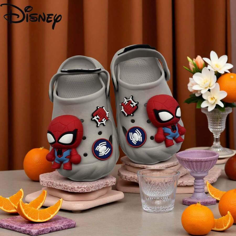 Disney 兒童 EVA 一腳蹬鞋,軟底,室內外通用,適合春秋季,兒童涼鞋,兒童鞋,生日禮物,返校季 - 灰色 - 查看 1