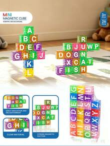40pcs Travel Magnetic Number & Letter Blocks, Magnetic Building Blocks, DIY Stacking Toys, STEM Learning Construction Set With Storage Box, Number & English Theme, Portable Assembly Toys, Parent-Child Interaction, Random Colors - Multicolor - View 12
