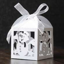 25pcs/Pack Christmas Gift Decoration Boxes Snowman Reindeer Snowflake Christmas Tree Pearlescent Paper Mini Exquisite Square Boxes 5*5*8cm Holiday Party Gift Packaging - Multicolor - View 1