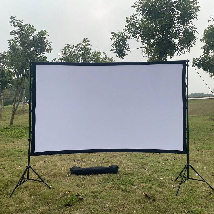 GAINVANE 100 Inch Portable Projector Screen With Stand,Lightweight Quick Setup Foldable Outdoor Projection Screen,16:9 4K Ultra HD Front & Rear Pantalla Para Proyector, For Home Theater, Backyard Movies,Office,School And Camping Use