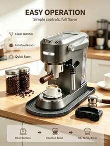 Alfombrilla de silicona para máquina de café, almohadilla antideslizante para mostrador de exprimidor, bandeja para máquina de café con bordes altos, protector de superficie para electrodomésticos de cocina, protege eficazmente el mostrador de arañazos, protector de encimera de cocina no eléctrico - Color sólido - Ver 2