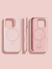Luxury Magnetic Soft Silicone Phone Case, Compatible With IPhone 18ProMax 18Pro 17Pro Max 17 16 15 14 13 12 11 Pro Max Plus, Supports Magnetic Wireless Charging, Shockproof Protective Cover - Pink - View 2