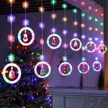 Christmas LED Curtain Lights Set - Santa Claus, Reindeer, Snowman, Christmas Tree Design, Wish Ball String Lights, USB Powered Holiday Decor For Home, Bedroom, Party Decoration - One Size - View 13