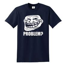 Troll Face Meme Problem Funny Unisex Gamer Web Geek Novelty Gift Tee Top - Multicolor - View 1