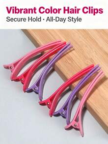 40/20/5PCS Duckbill Hair Clip, Candy-Colored Crocodile Clip, Simple Plastic Hair Clip For Side, Forehead, Bangs, And Split Ends,Campus - Multicolor - View 3