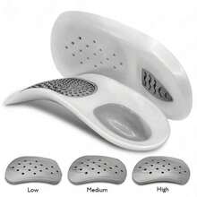 10pcs/Set, Insoles, Half Insoles, Breathable, Comfortable, Solid Color, Casual, Hollow Out, Outdoor, All Seasons - Grey - View 1