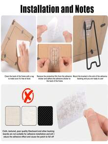 Adhesive Backing Easel Stand With Stainless Steel Self-Adhesive Bracket, Suitable For Any Size Photo Frame, Ideal For Home, Office Or Commercial Display, Applicable To Photos, Artwork And Logos - A - View 3