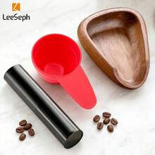 L LEESEPH Coffee Bean Dosing Cup & RDT Spray Bottle & Coffee Spoon Set, Wood Espresso Accessories Kit With Static Reduction Spray, Measuring Tray For Coffee/Tea, PP Coffee Spoon, Barista Tools, Espresso Machine Replacement Parts - Multicolor - View 1