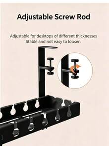 Upgraded Drill-Free Desktop Cable Management Tray, Home Storage Organizer - Suitable For Organizing Cables, Power Strip Brackets, And Equipped With Cable Ties And Mounting Clips. Wall-Mounted Hidden Cable Channel Rack, Adjustable Length Cable Shelf, Desktop Organizer Storage Rack, Router And Data Cable Bracket, Cable Management Box. Perfect For Home, Office, Desk, Bedroom And Living Room Use. - View 10