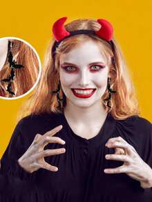 1 Pair Halloween Bat Pendant Earrings, Women's Fun, Cute, Unique Halloween Costume Accessory, Holiday Jewelry Gift - Bat - View 5