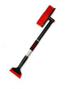 1pc 2-In-1 Detachable Telescopic Car Snow Brush With Ice Scraper And Stainless Steel Handle, 60-80cm Adjustable Windshield Frost Scraper, 360° Rotating Snow Removal Tool, Suitable For Cars, SUVs And Trucks, Winter Car Cleaning Accessory - A - View 1