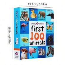 First 100 Animals Board Book - English Early Learning Educational Picture Book Suitable For Children, Educational Vocabulary And Animal Recognition Book Suitable For Preschoolers And Toddlers Enlightenment Learning - Multicolor - View 3