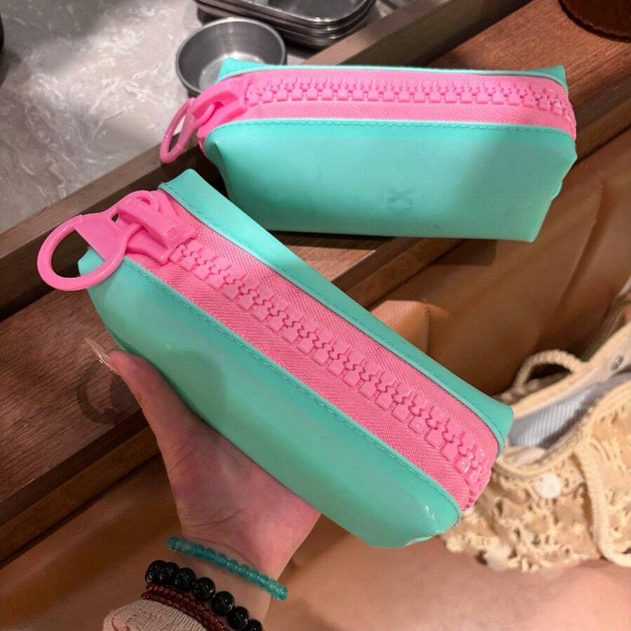 Creative Design PVC Large Zipper Jelly-Like Large Capacity Pencil Case, Colorful School Supplies Storage Bag For Back To School Season - Pencil Case - View 1