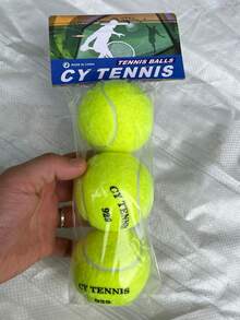 3pcs High Elasticity Tennis Training Balls, Durable And Wear-Resistant For Beginners, Training And Matches - Multicolor - View 7