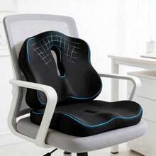 1PC Ergonomic Office Chair, Car Seat And Desk Cushion - Polyester Fabric, Washable, Suitable For All Seasons - Perfect For Long Hours Of Sitting, Office Chair Cushion - Multicolored - View 1