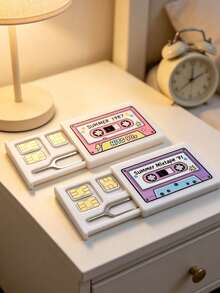 Reusable SIM Card Storage Case Features A Retro Cassette Tape Design And Includes An Ejector Pin;It Is A Perfect Holiday Gift For Family,Partners - Multicolor - View 3