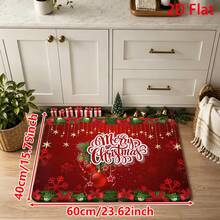 1/2/3pcs Christmas Theme Kitchen Rug, Flannel Kitchen Rug Comfortable Soft Absorbent Non-Slip Machine Washable With Non-Slip Backing Multi-Functional Home Floor Mat Suitable For Entrance Living Room Bedroom Kitchen Dining Room Bathroom Laundry Room Patio Hallway Christmas Holiday Decoration Home Decor - Multicolor - View 14