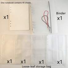A5 6-Ring Transparent PVC Loose Leaf Notebook, Replaceable Loose Leaf Diary, Includes Lined/Grid/Blank Refill Paper And Loose Leaf Pockets, DIY Planner Storage Notebook, School Office Stationery - A5 - View 20