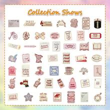 somoving 50pcs Bookish Mobile Phone Stickers, Creative Aesthetic Design Sticker, Applicable For Mobile Phone Case, Mobile Phone, Tablet, Laptop, Suitcase, For Ipad, Pencil Case, Helmet, Bicycle, Skateboard, Desktop, Headphone Case Minimalist Stickers - Multicolor - View 5
