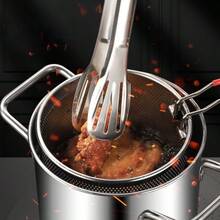 304 Stainless Steel Deep Fryer Pot For Home Use, Small Fryer Pot, Induction Cooktop Compatible, Oil-Saving Deep Pot With Dual Handles, Fryer With Strainer, Soup Pot - View 5