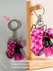 2D Flat Swimming Suit Theme Acrylic Keychain, Exquisite Gift, Suitable For Backpack And Car Key Decoration, Holiday Party Decoration, Perfect Gift For Creative Keychain Enthusiasts, Back To School Season Gift - Multicolor - View 8