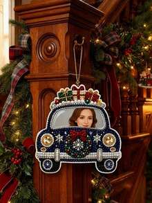 Custom Photo Car Pearl Painting Set, DIY 3D Diamond Painting Hanging Decor, Christmas Tree Home Decoration, Handmade Gift, Suitable For Pet Lovers Women Girls - Multicolor - View 4
