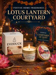 EVODUCK 1pc Rose & Cardamom Scented Candle In Gold Tin Can, Lotus Lamp Design, Diwali/Home Fragrance Aromatherapy Candle, Suitable For Puja Room Decor, Rangoli Table Centerpiece, Housewarming Gift For Women Family And Friends - Diwali Candles - View 10