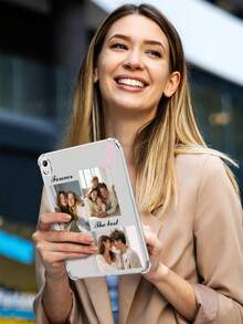 1pc Customizable Family Photo Kids Pet Couple Photo Four-Corner Airbag Shockproof Protective Tablet Case For IPad Pro 13, Air 13, Best Mother's Day Gift - Clear - View 8