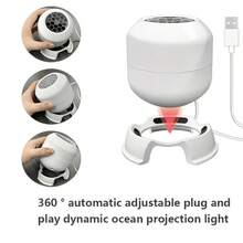 LED Christmas Projection Party Stage Light, Creative LED Projection Night Light, LED Christmas Projection Lamp, 360 Degree Rotating Dynamic Projection Table Lamp, USB Plug-In Atmosphere Light, Bedroom, Game Room, Living Room Decorative Lighting - White - View 10