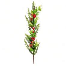Hiasan Natal Buah Pinus Merah, Tangkai Bunga Pinus Buatan untuk Vas, Pohon Natal, Karangan Bunga, dan Dekorasi Rumah. - MultiWarna - View 9