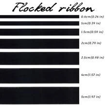 1pc 4.57m Single-Sided Non-Elastic Colorful Flocked Ribbon, Flocked Satin Ribbon, Bow DIY Clothing Christmas Decoration Ribbon (Length Is Measured By Hand And May Have Deviation) - Black - View 3